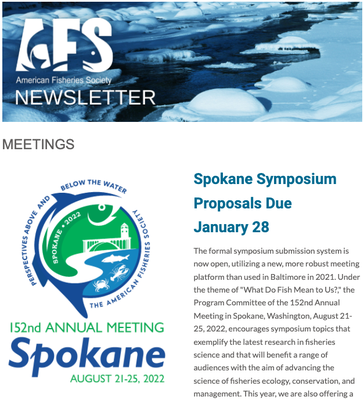 American Fisheries Society Newsletter January 2022