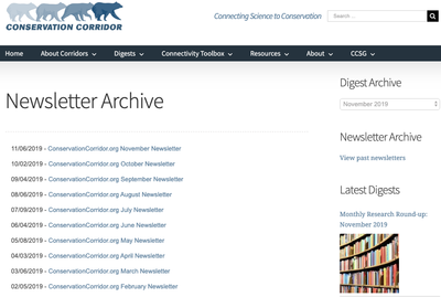 Conservation Corridor Newsletters
